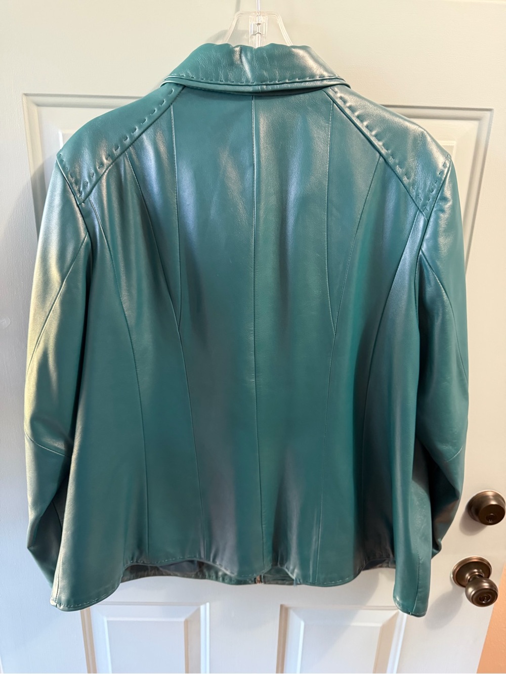 Preston & York Teal Leather jacket size 2X - Picture 2 of 12